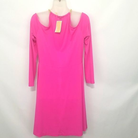 NWT!!! Michael Kors Cold Shoulder Fit & Flare Dress Size M #004 - Picture 3 of 5